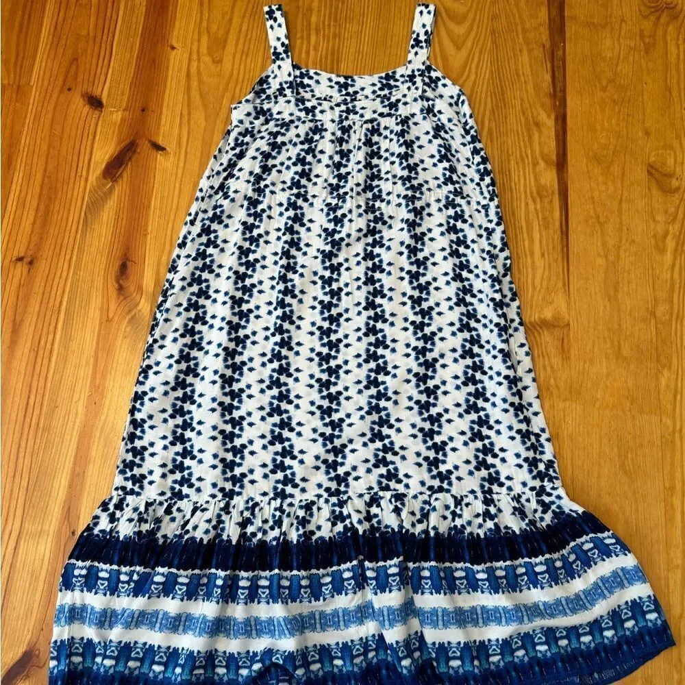 BeachLunchLounge Blue White Beach Vacation Dress Women’s SIZE Small